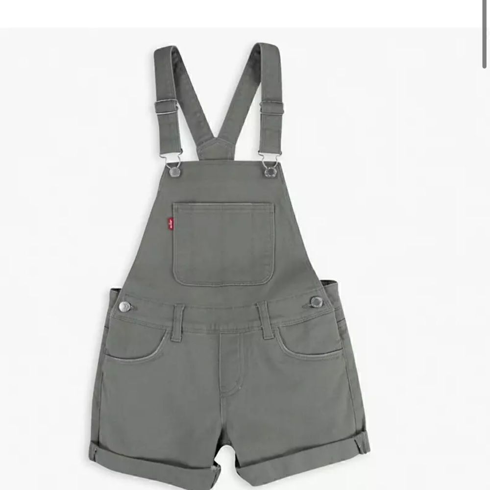 Levi’s Gray Shortall Overalls, Like new, 18-24